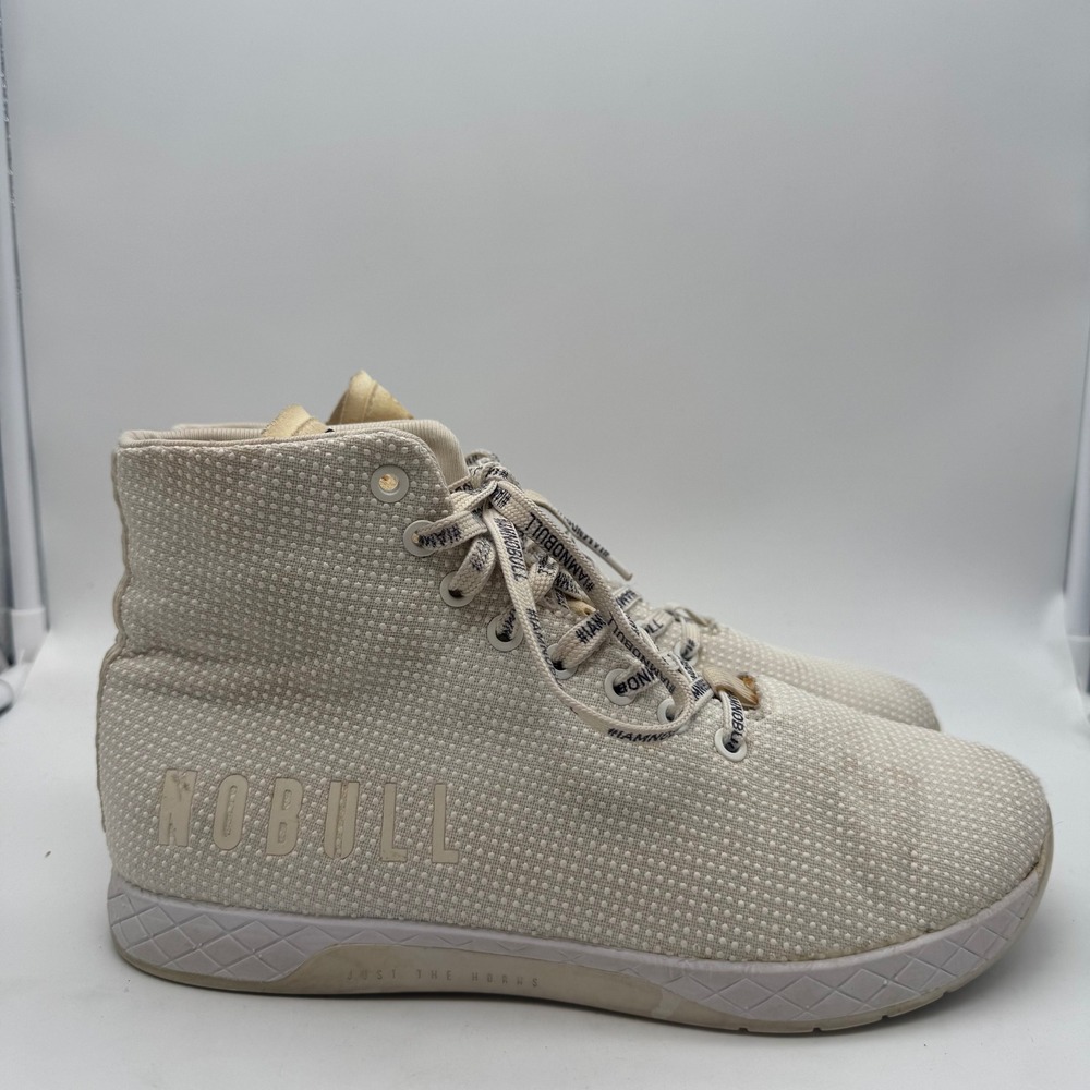 NOBULL High Top Trainers Men's Size 9 Beige/White Training Gym Sneakers